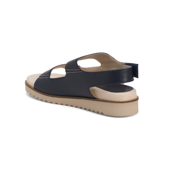 AMALFI Navy Made In Italy Leather Barbera Back Strap Sandals - Picture 2 of 2